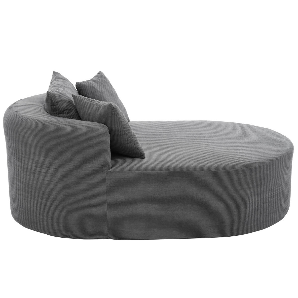 XXL-SESSEL montagefrei mit 122 cm Sitztiefe, DE-42520, Grau - Dunkelgrau, Textil (170/83/112.5cm) - ComfortXL