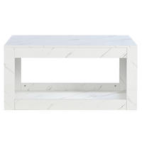 KONFERENČNÍ stolek LED, 100/50/50 cm, bílý, s vysokým leskem a úložným prostorem - bílá, kompozitní dřevo (100/50/50cm) - BEAOK