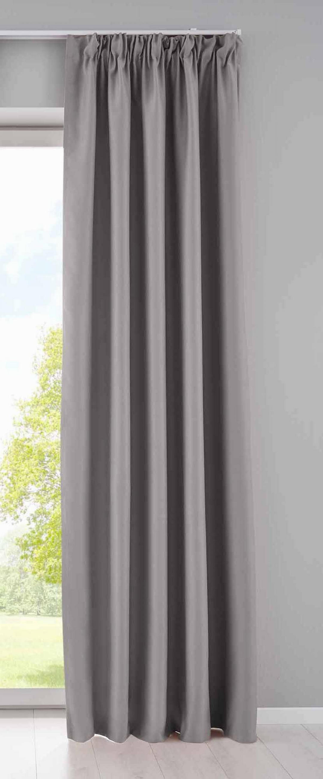 VORHANG »NewYork« HxB 225x140 cm Grau - Grau, Textil (140/225cm) - Gardinenbox