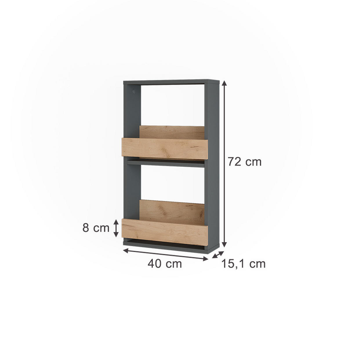 STOJAN NA SKLENIČKY NA VÍNO Repose Zlatý dub power/antracit - medově dubová/antracitová, kompozitní dřevo (40/72/15.1cm) - Vicco