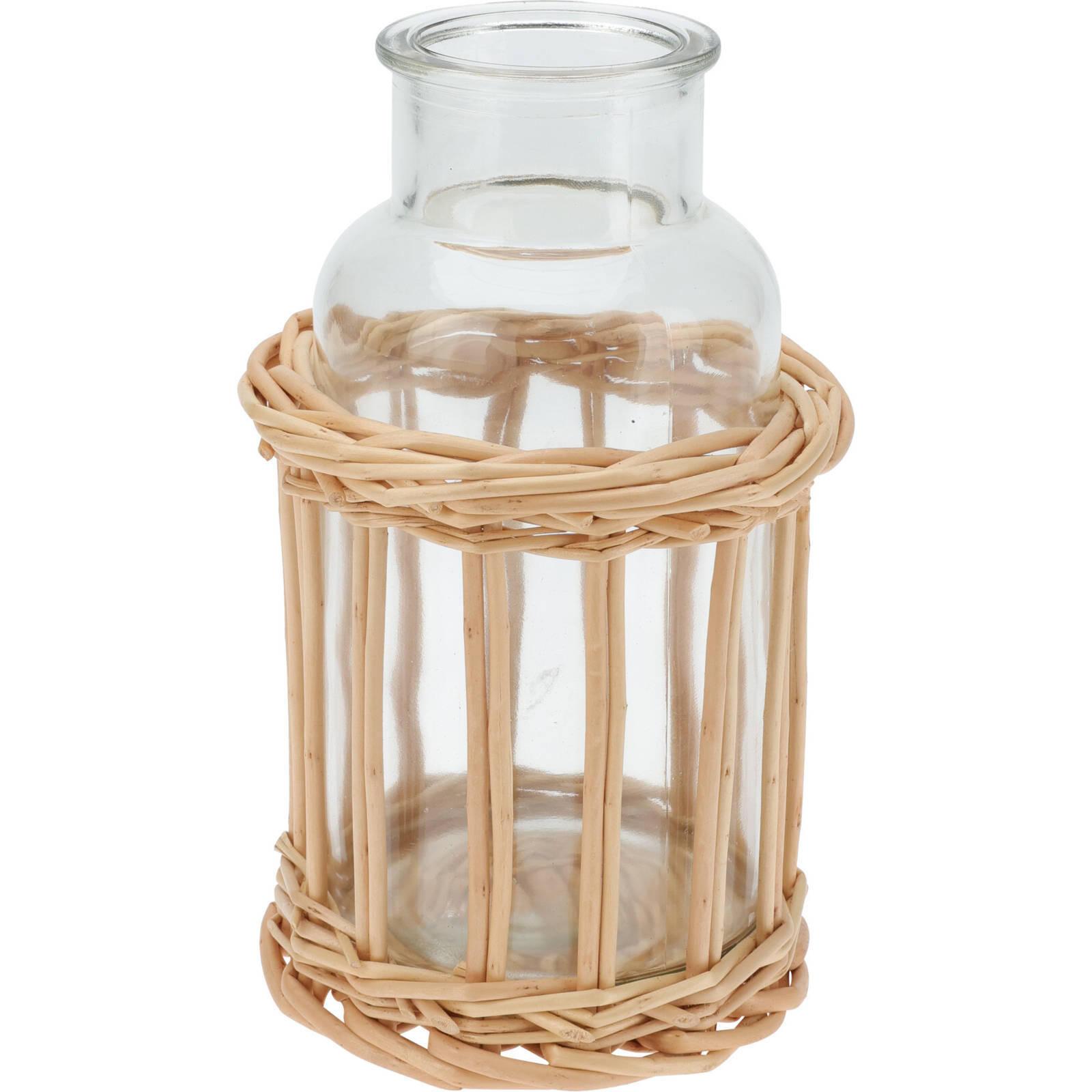 DEKOFLASCHE Weidenkorb - Braun, Glas (11/17/11cm)