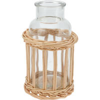 DEKOFLASCHE Weidenkorb - Braun, Glas (11/17/11cm)