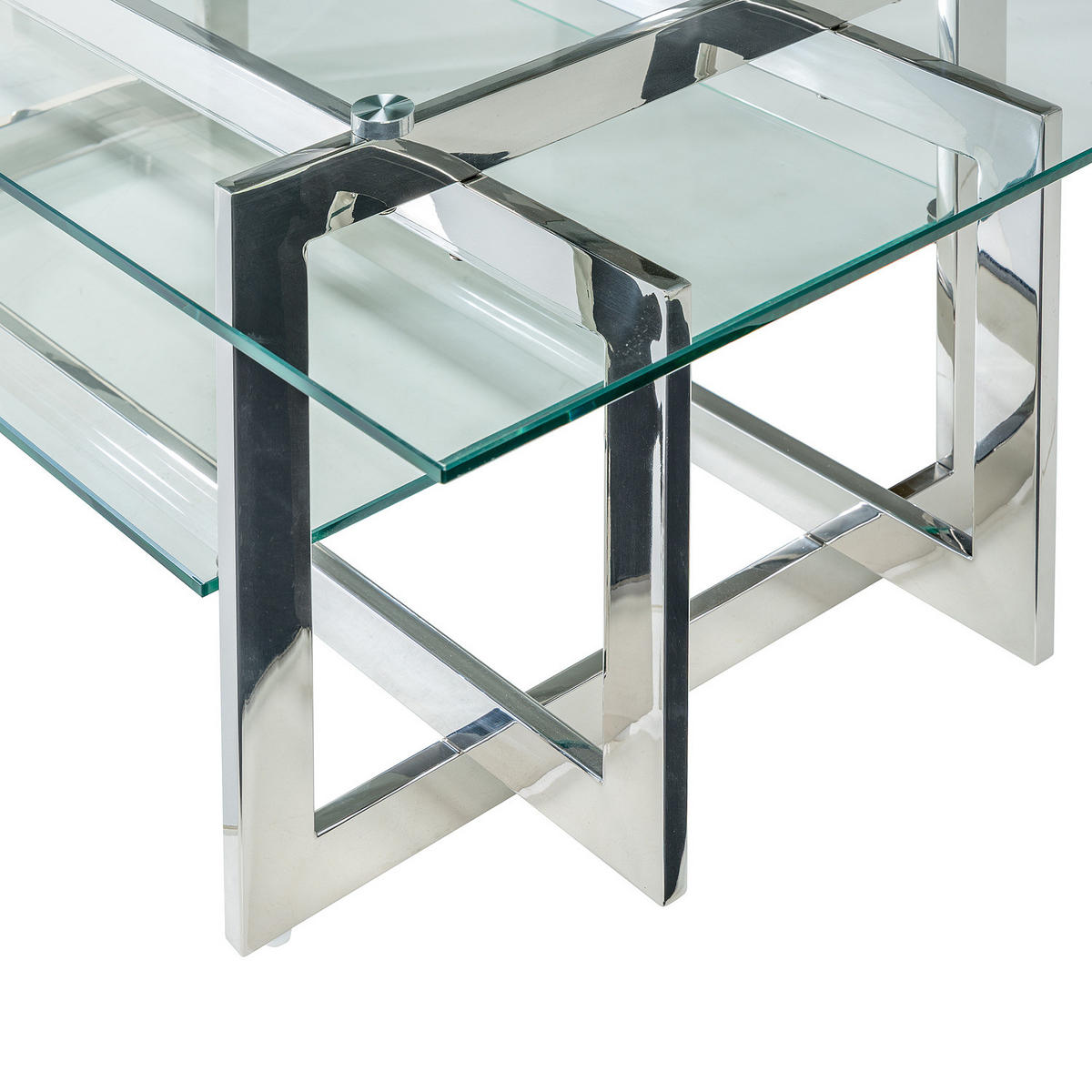 COUCHTISCH - Glas / Metall - Transparent / Silber - Silberfarben, Glas/Metall (65/120/40cm) - home24