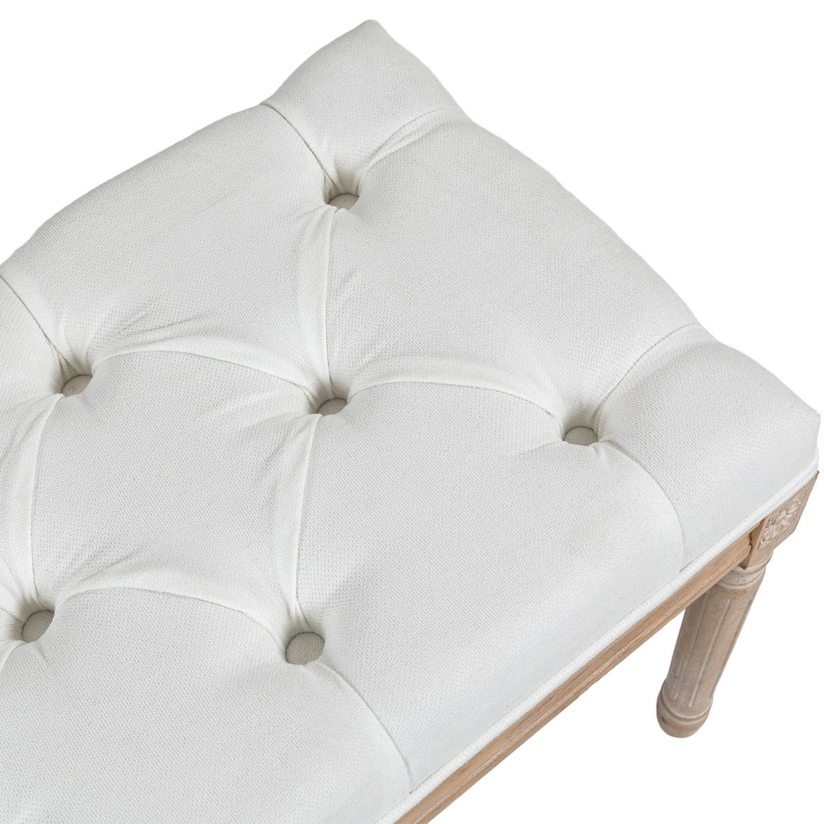 SITZBANK Creme 117/40/48 cm - Creme, Holz/Fell (40/48/117cm) - PANGIVO