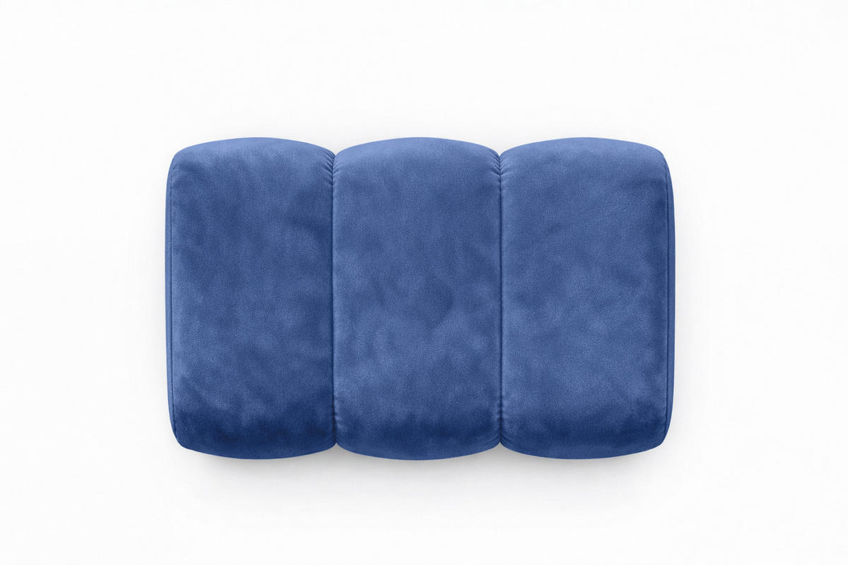 POUF modular, Veloursstoff Bluvel, Tintenblau, CROISSANT - Blau, Holz (105/44/70cm) - Kaiser Möbel