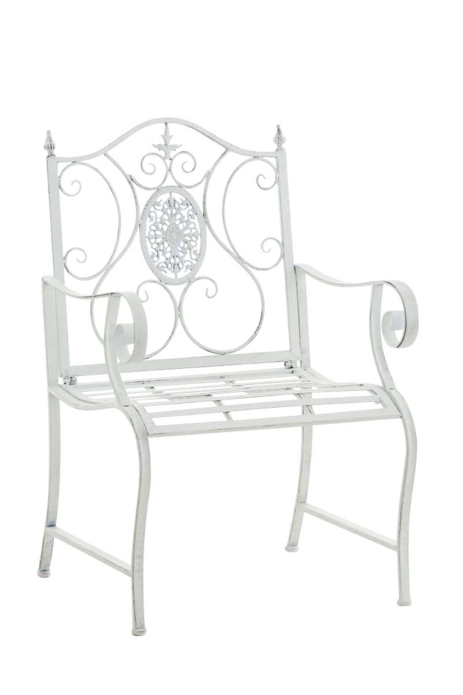STUHL Pamela antik weiß - Weiß, Metall (62/94/53cm) - TPFGarden
