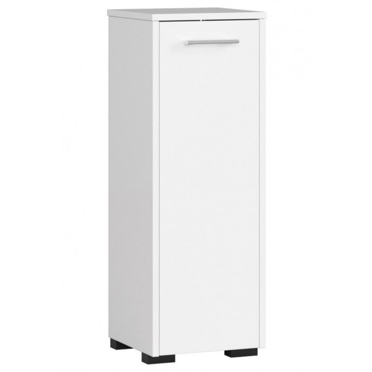 UNTERSCHRANK Weiß 30x30x85 cm - Silberfarben/Weiß, Holzwerkstoff/Kunststoff (30/85/30cm) - Akord