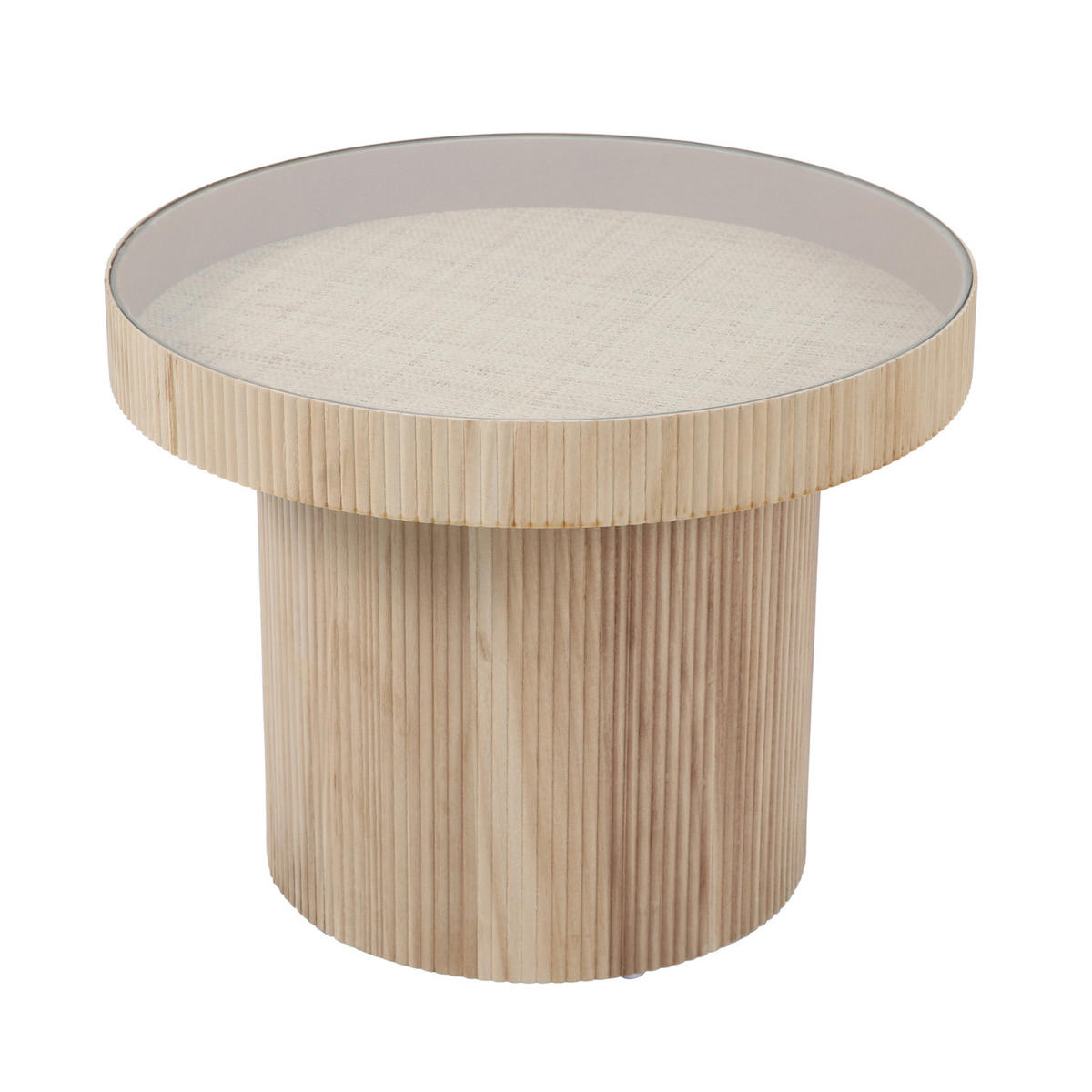 BEISTELLTISCH Miguel mit Glas - Braun, Holz (59/59/45cm) - SVITA