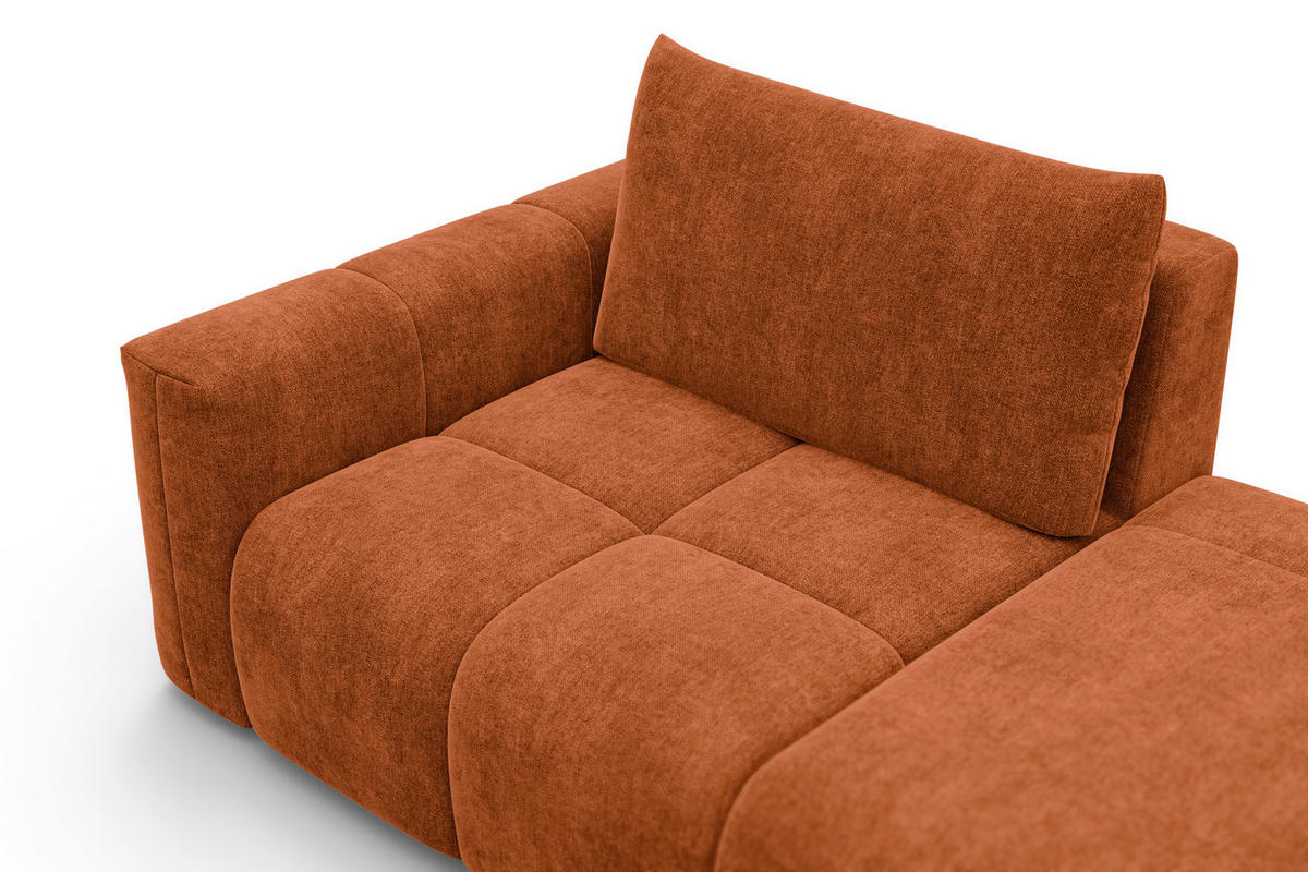 SOFA VERONA 4-Sitzer, Orange - Schwarz/Orange, Holz/Textil (282/83/110cm) - Courtois Laville