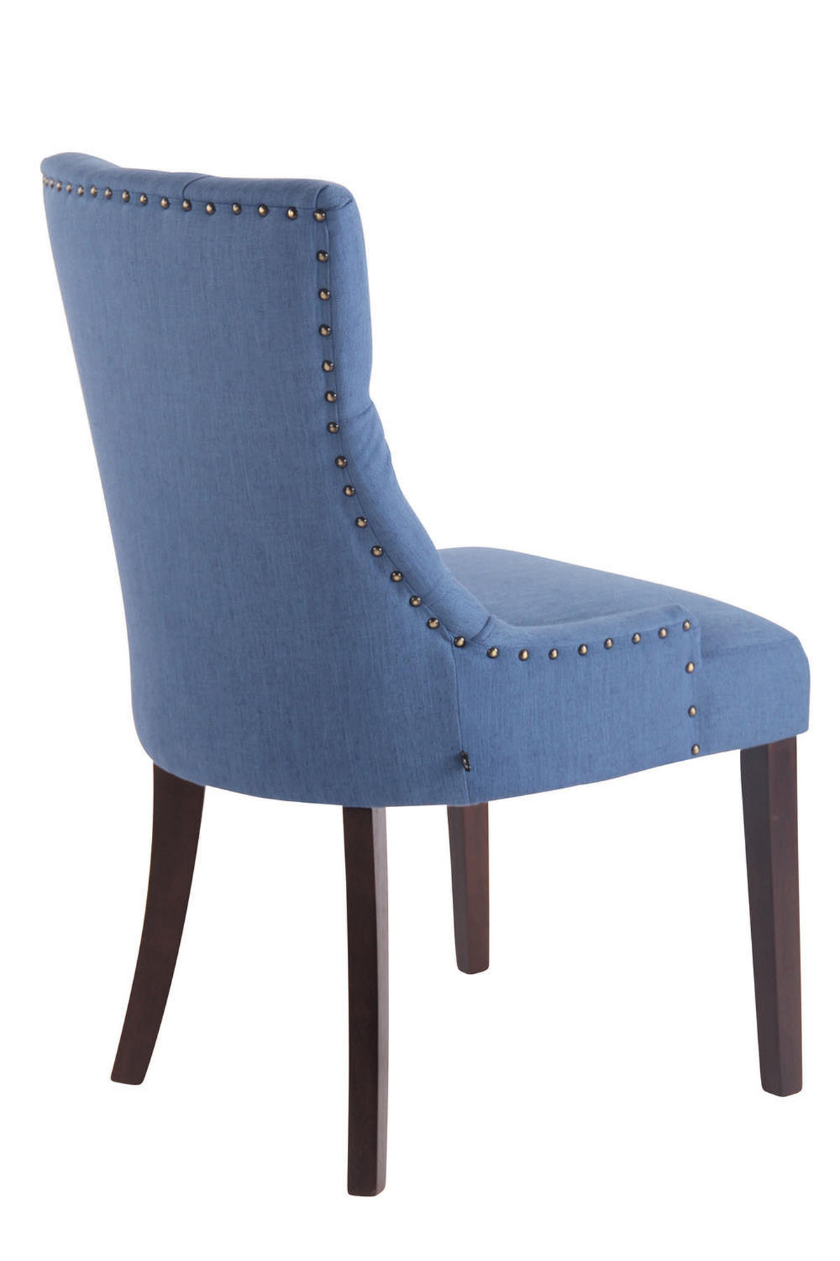 ESSZIMMERSTUHL Aboli Stoff, antik Blau - Blau/Dunkelbraun, Holz/Textil (55/92/58cm) - TPFLiving