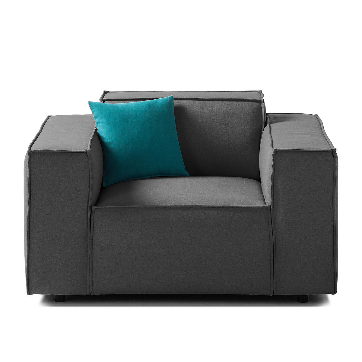 SESSEL - Anthrazit/Schwarz, Kunststoff/Textil (120/70/96cm) - home24