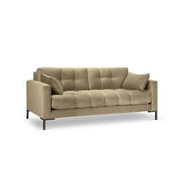 SOFA Mamaia aus Samt beige 2 Sitzplätze - Beige, Textil (92/75/152cm) - Micadoni