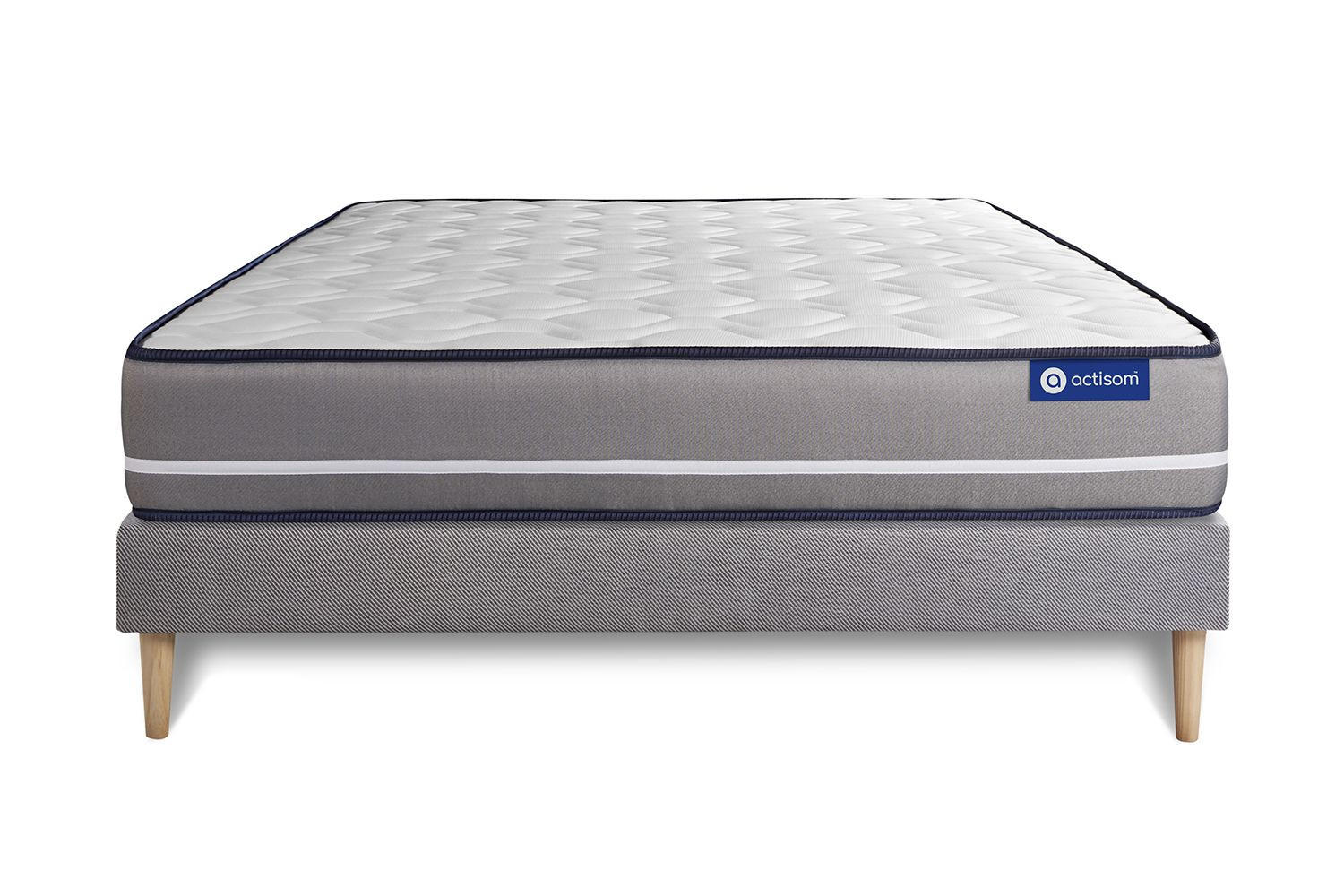 Thumbnail - Actisom Bett, Grau, Holz, H3, Höhe ca. 20 cm, 150x195 cm, Oeko-Tex® Standard 100, Schlafzimmer, Betten
