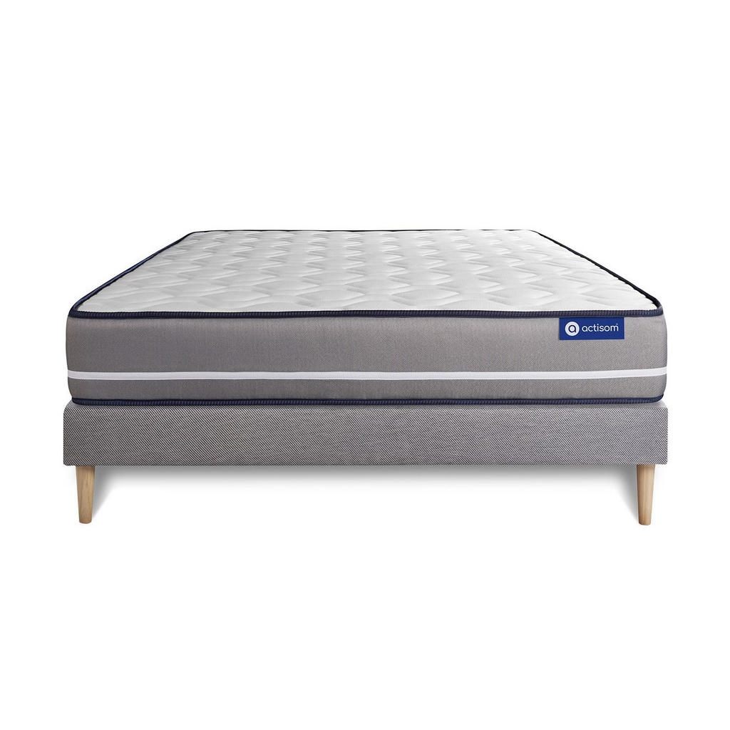 Thumbnail - Actisom Bett, Grau, Holz, H3, Höhe ca. 20 cm, 180x190 cm, Oeko-Tex® Standard 100, Schlafzimmer, Betten