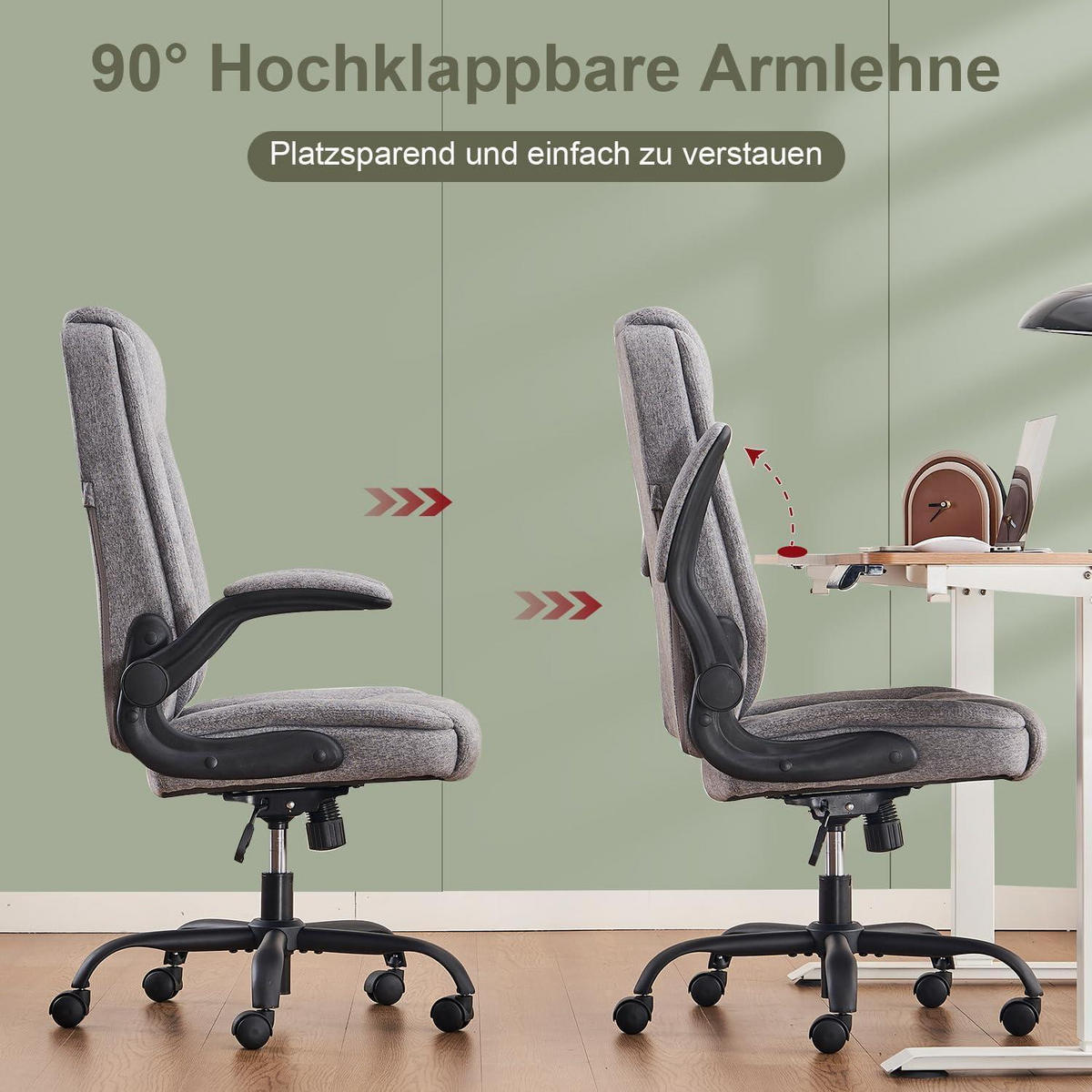BÜROSTUHL Ergonomisch Grau Stoff - Grau, Textil (68/115/65cm)