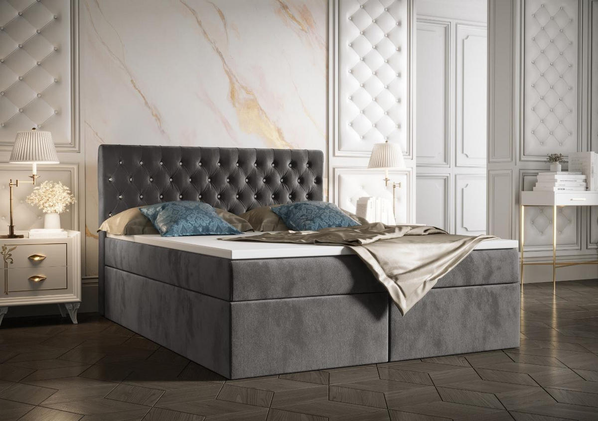 BOXBETT Monett Dunkelgrau 140x200 cm - Dunkelgrau, Textil (140/200cm) - B&B Home