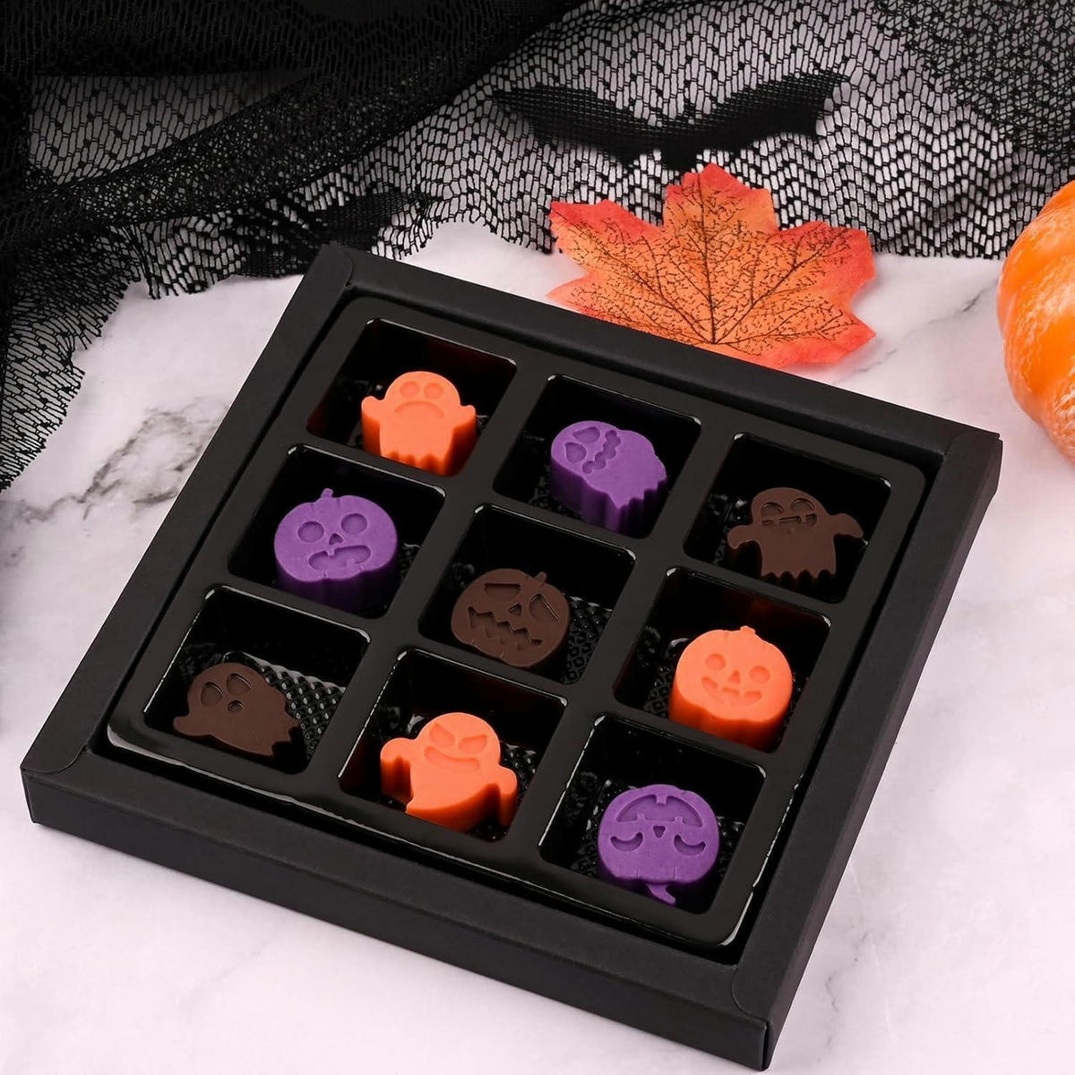 BACKFORM 2-teiliges Set Halloween Kürbis Geist - Orange, Kunststoff