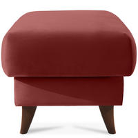 HOCKER GUSTAVO Fußstütze, Velours, Bordeaux - Bordeaux, Holz/Holzwerkstoff (53/49/53cm) - KONSIMO®