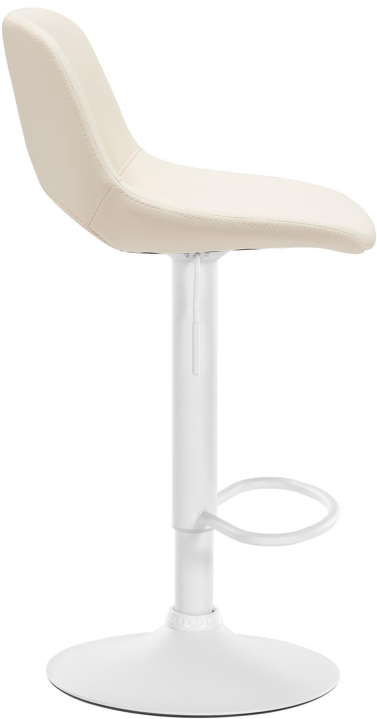 BARHOCKER JAKSON Creme Kunstleder Weiß - Creme, Leder/Metall (42/86/46cm) - DELUKE
