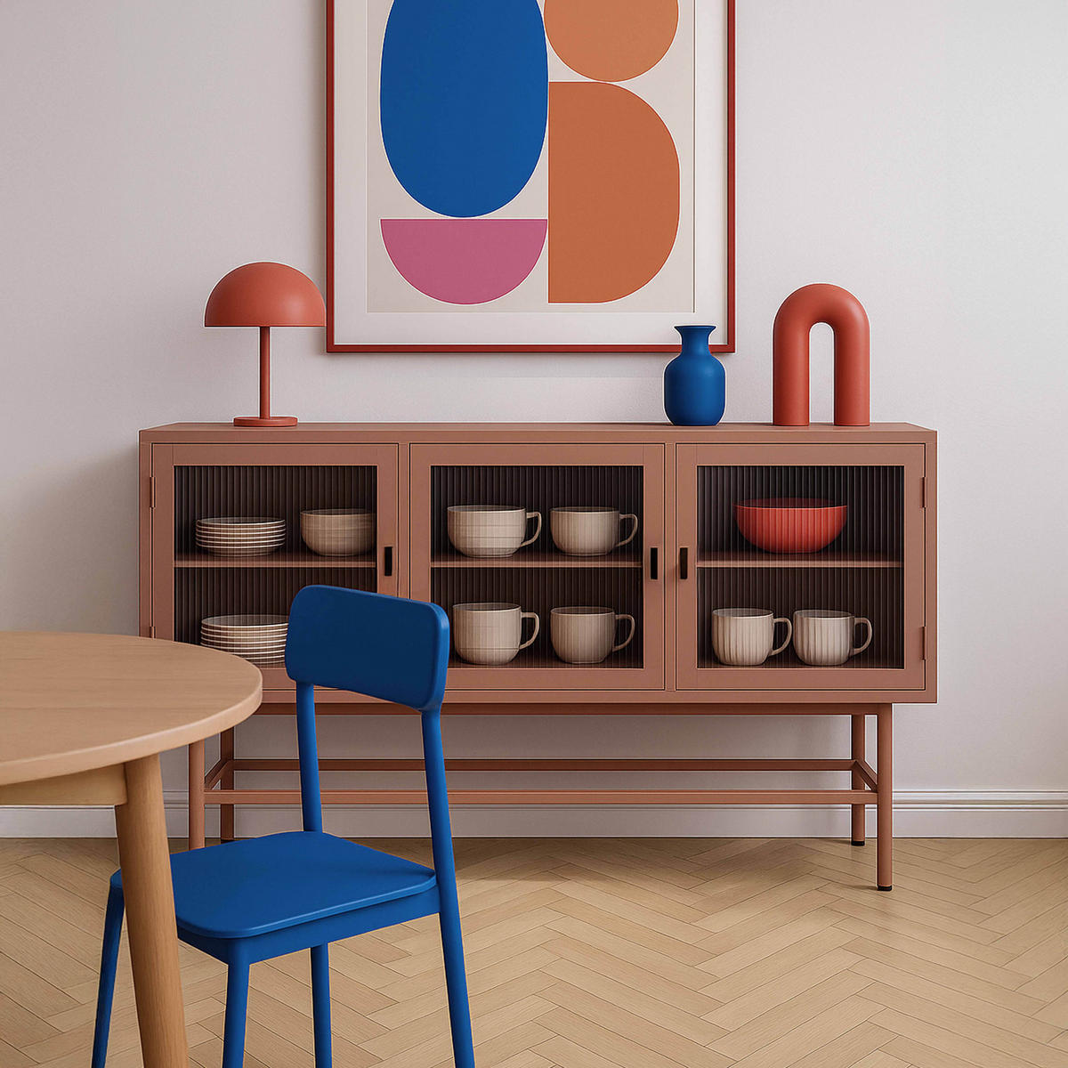 SIDEBOARD, Braun - Braun, Metall (40/66/120cm) - Oviala
