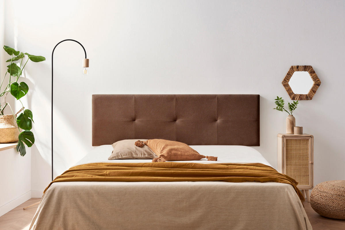 KOPFTEIL gepolstert ALTEA Aqualine 115x50x5 cm - Schokolade - Moonia - Dunkelbraun, Holz (115/5/50cm)