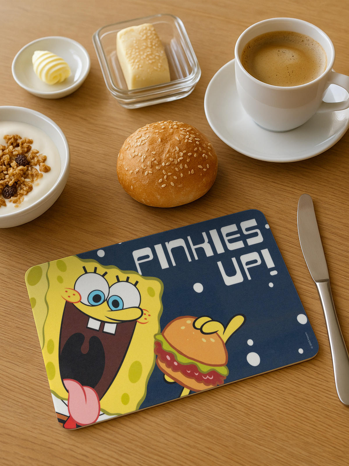 BRETTCHEN Spongebob Schwammkopf Pinkies Up! Schwarz 14,5 x 23,5 cm - Multicolor, Kunststoff (14.5/23.5cm)