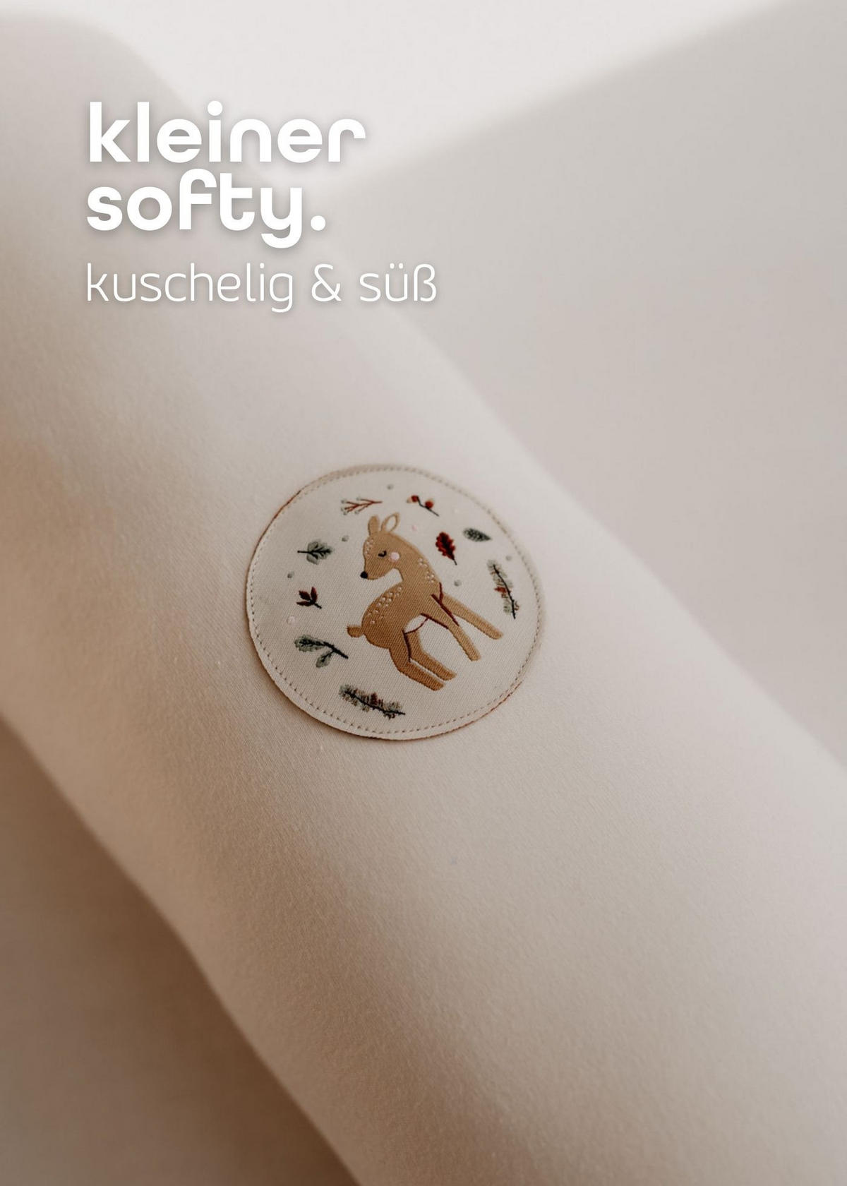 NESTCHENSCHLANGE Cozy "Cute Deer, Sand" 190 cm Bettschlange - Sandfarben/Grün, Textil (15/190cm) - Sämann – make a difference.