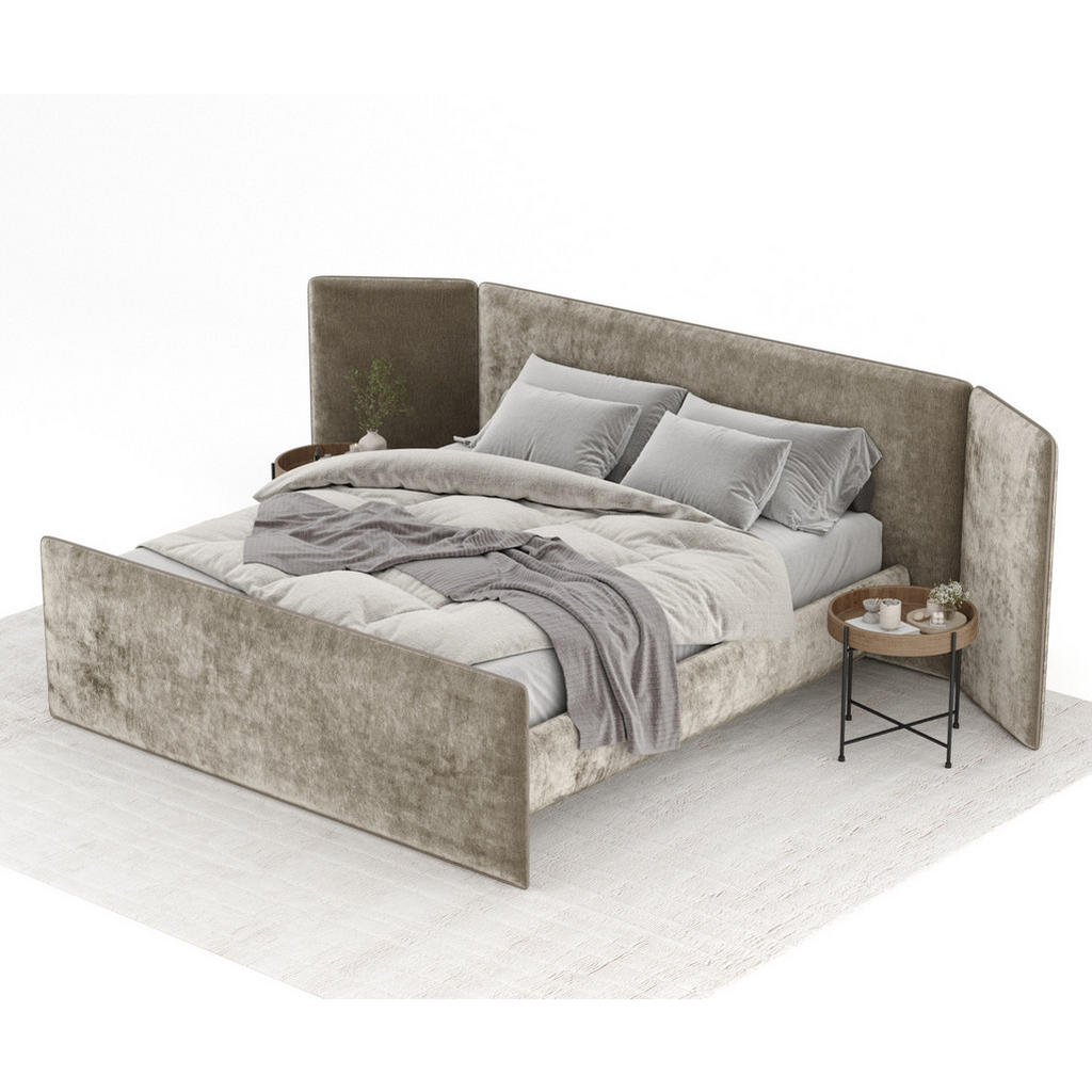 Thumbnail - Maison de Reve Polsterbett, Beige, Textil, Buche, Kiefer, 160x200 cm, Oeko-Tex® Standard 100, FSC 100%, Made in EU, Schl...