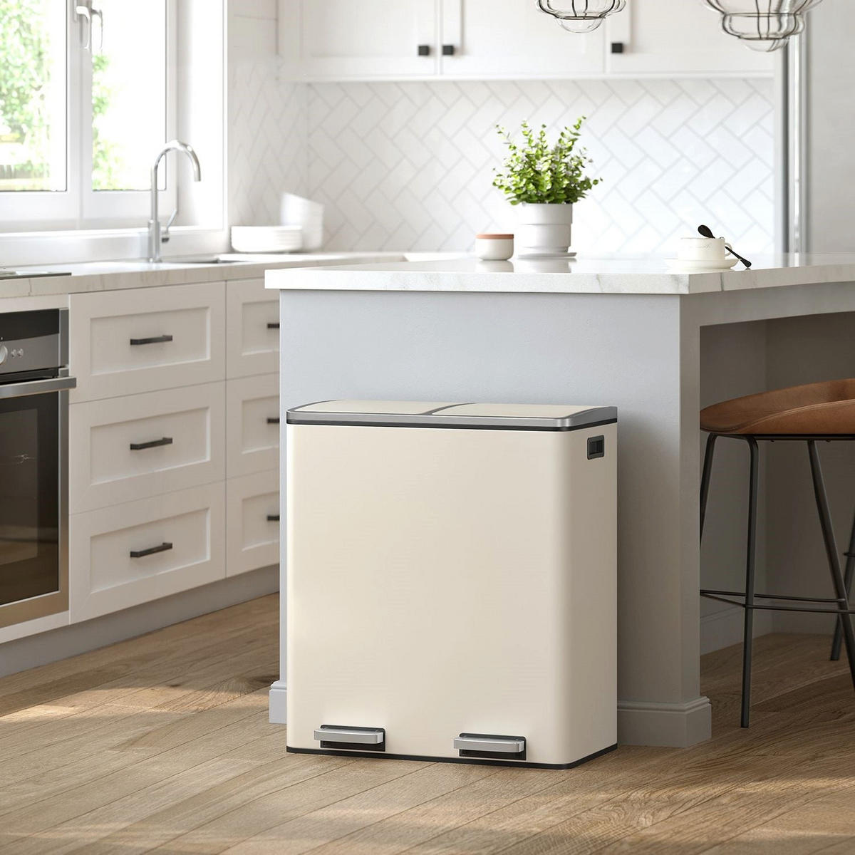 MÜLLEIMER CALI - Creme, Kunststoff (32.5/65.2/59cm) - Hansiro