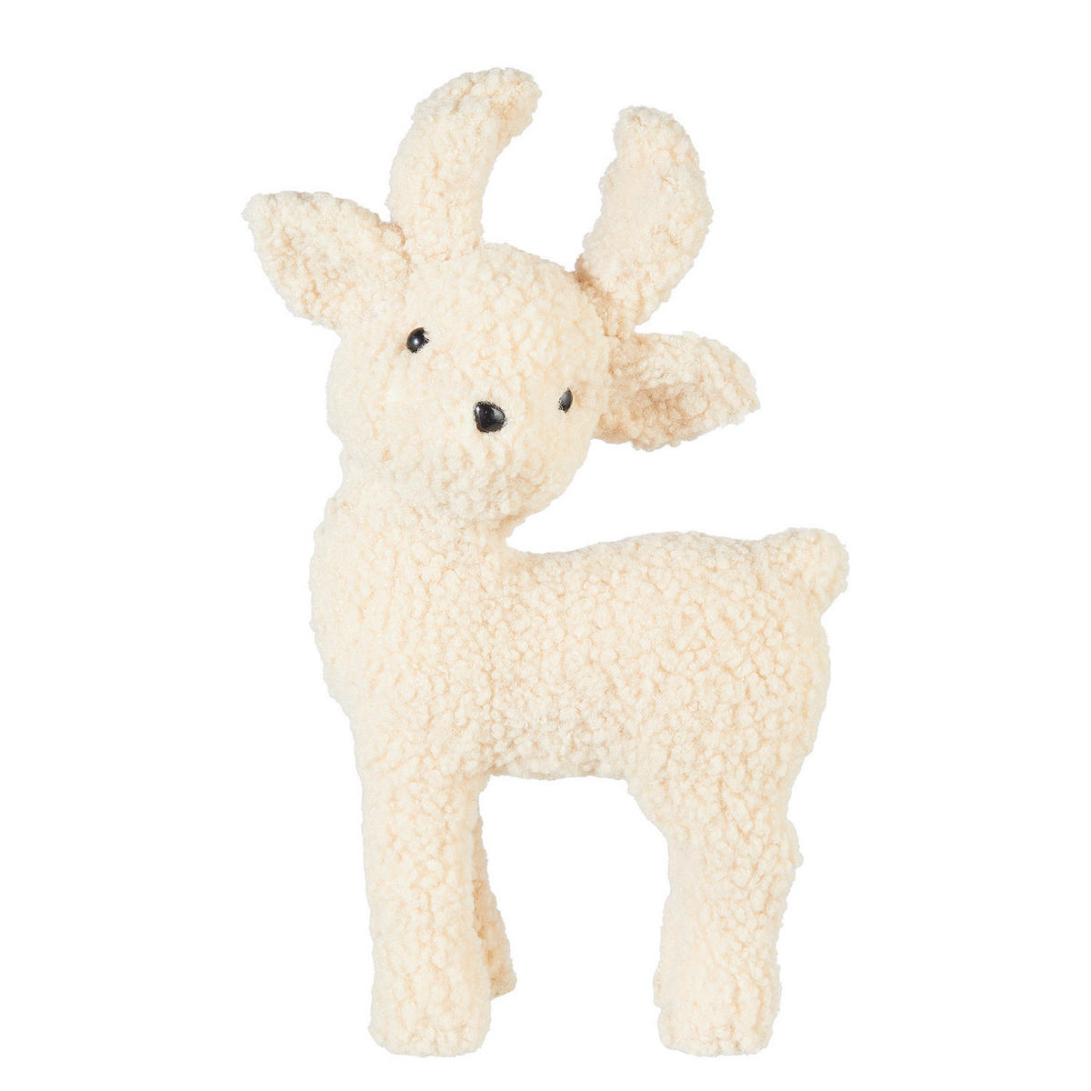 DEKOFIGUR Little Deer aus Plüsch 40cm - Beige, Kunststoff (13/40/23cm) - Butlers