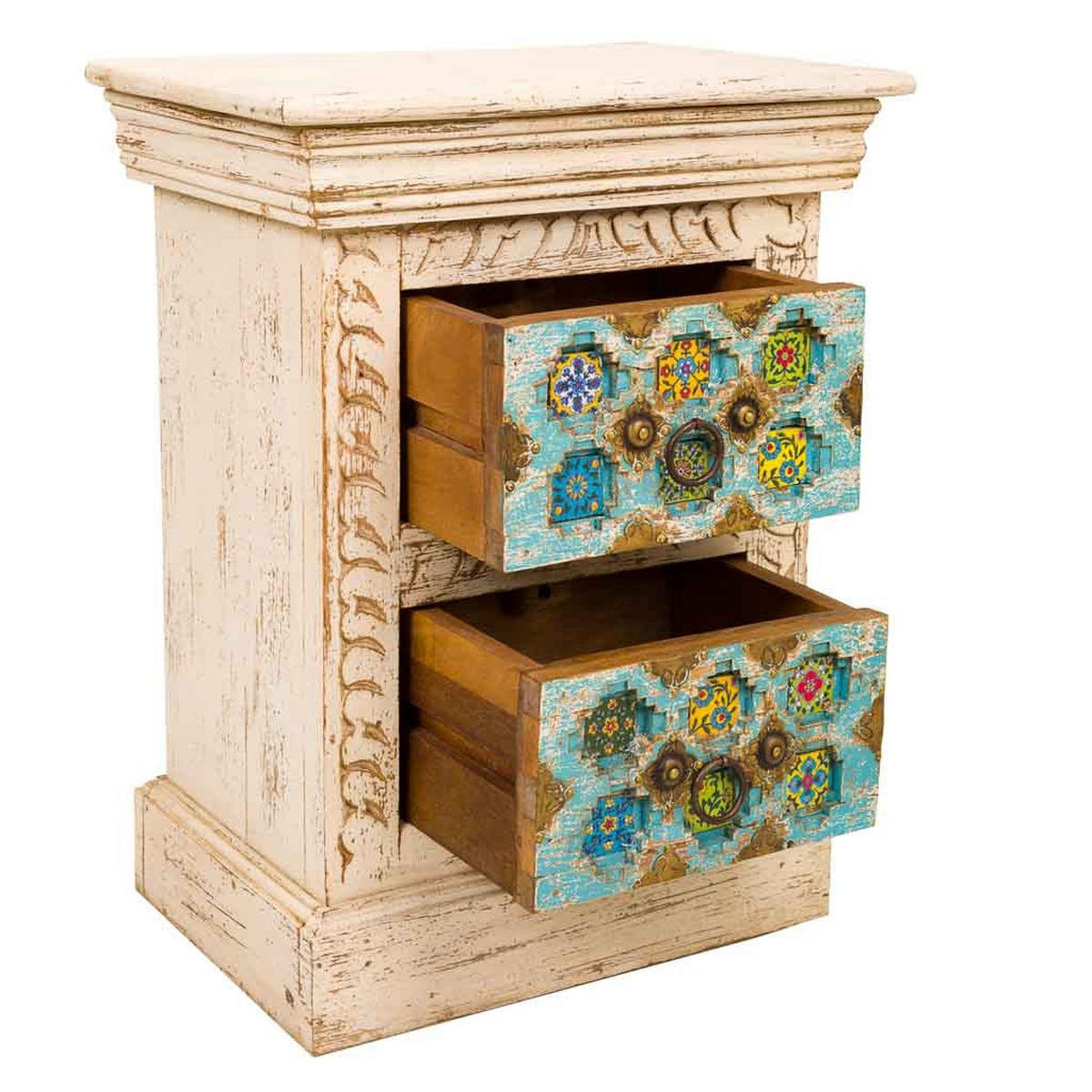 NACHTTISCH aus Holz, beige, 45x30x59cm - Multicolor, Holz (45/59/30cm) - Wanderlust