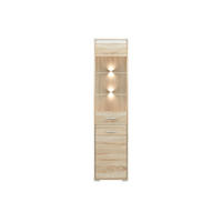 VITRINE Avo Eiche Sonoma, Absetzung austauschbar 48 / 34 / 200cm - Braun/Sonoma Eiche, Holz/Holzwerkstoff (48/200/34cm) - Feldmann-Wohnen