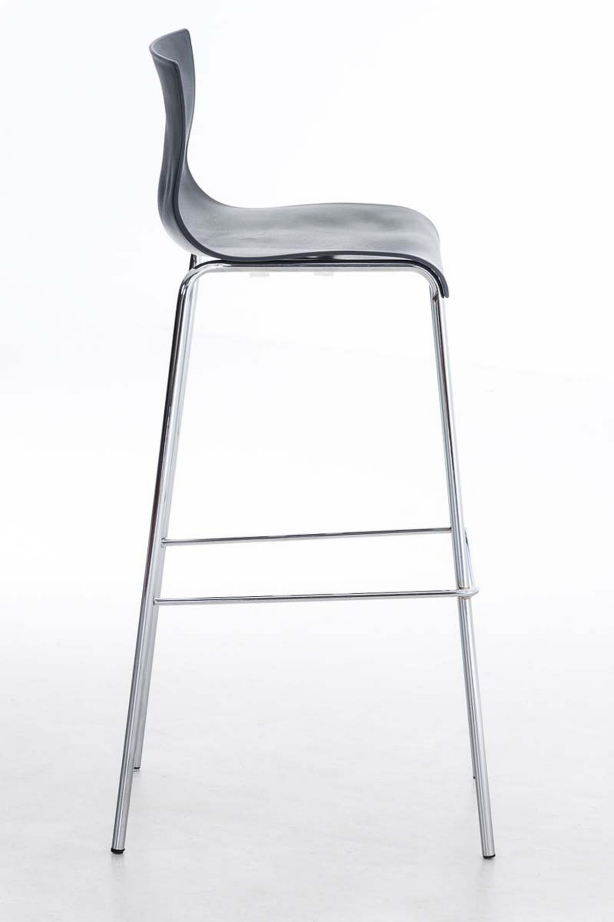 BARHOCKER 2er Set Kunststoff grau - Chromfarben/Grau, Kunststoff/Metall (43/100/48cm) - CLP