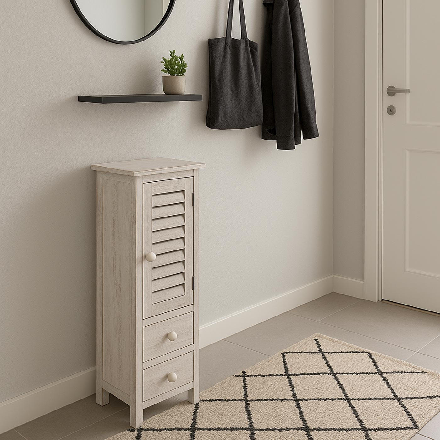 KOMMODE SCHRANK Weiß - Weiß, Holz (30/91/25cm) - MCW