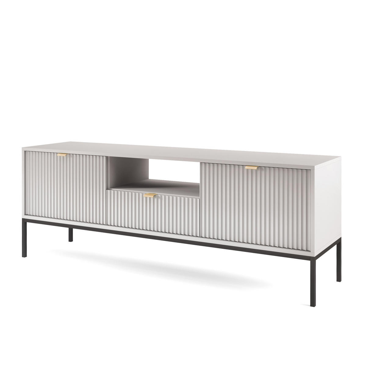 TV-SCHRANK Vellore Grau 154 cm - Goldfarben/Schwarz, Holzwerkstoff/Metall (154/56/39cm) - Selsey