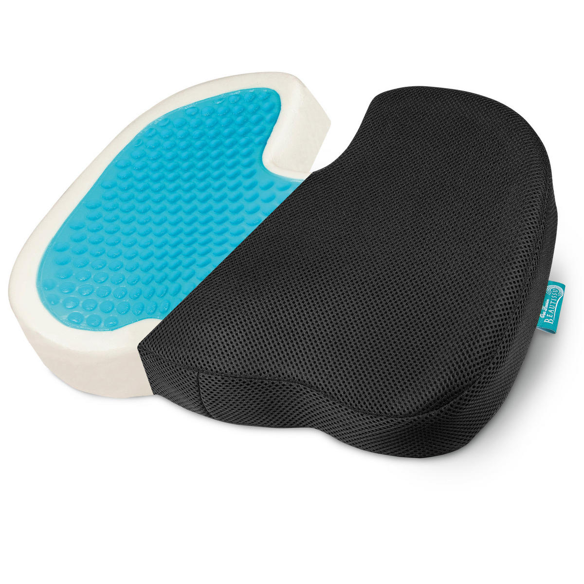 SITZKISSEN BeauErgo GS Memory Foam Gel 45/35 - Schwarz, Textil (35/45cm)