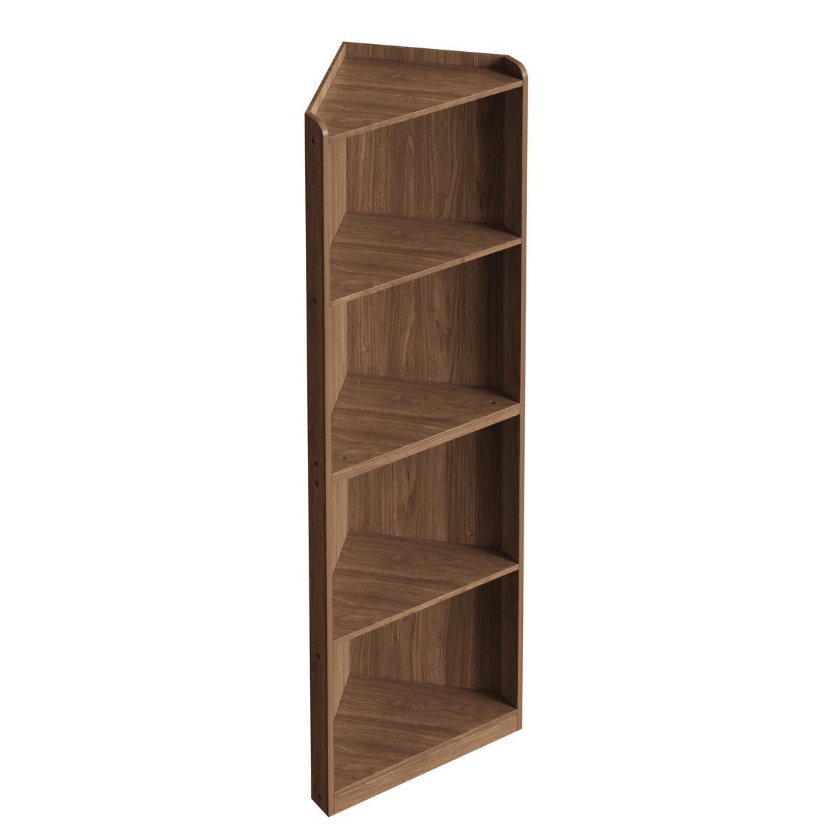 BÜCHERREGAL in Walnussfarbe Eckregal aus MDF mit Kippschutz für Wohnzimmer und Küche, B55/T32/H180 cm - Nussbaumfarben, Holzwerkstoff (55/180/32cm) - STILVORA