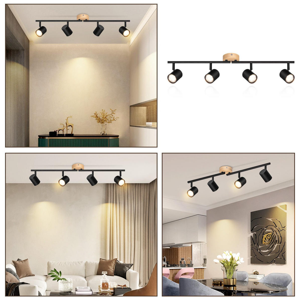 STRAHLER Hersfeld 4-flammig 71/6.5/16.5 cm - Schwarz, Metall (71/6.5/16.5cm) - Nettlife