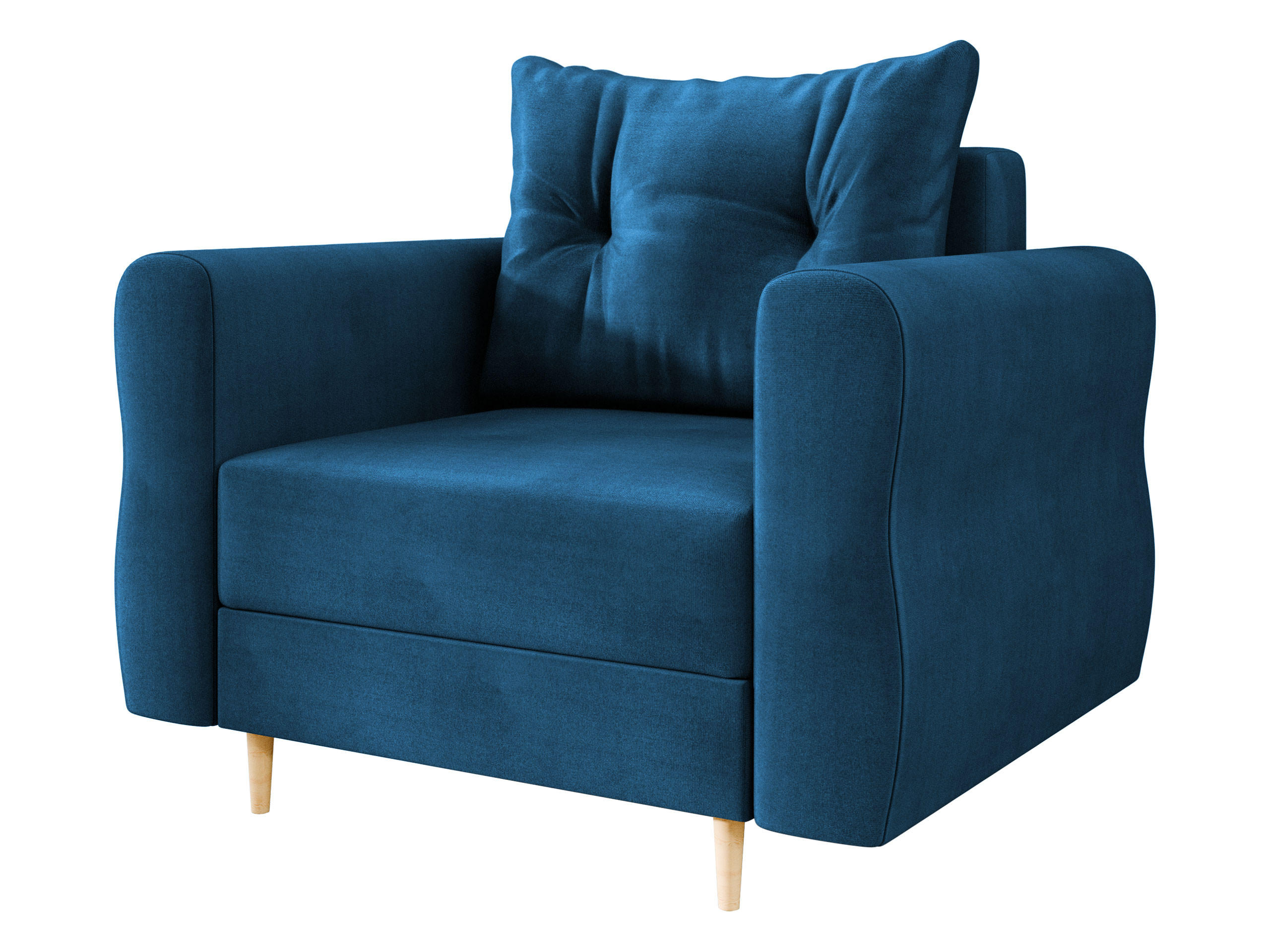 SESSEL Zako - Blau/Naturfarben, Holz/Textil (106/85/77cm) - MIRJAN24