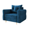 SESSEL Zako - Blau/Naturfarben, Holz/Textil (106/85/77cm) - MIRJAN24