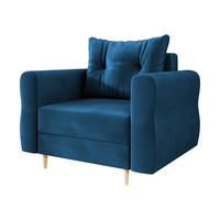 SESSEL Zako - Blau/Naturfarben, Holz/Textil (106/85/77cm) - MIRJAN24