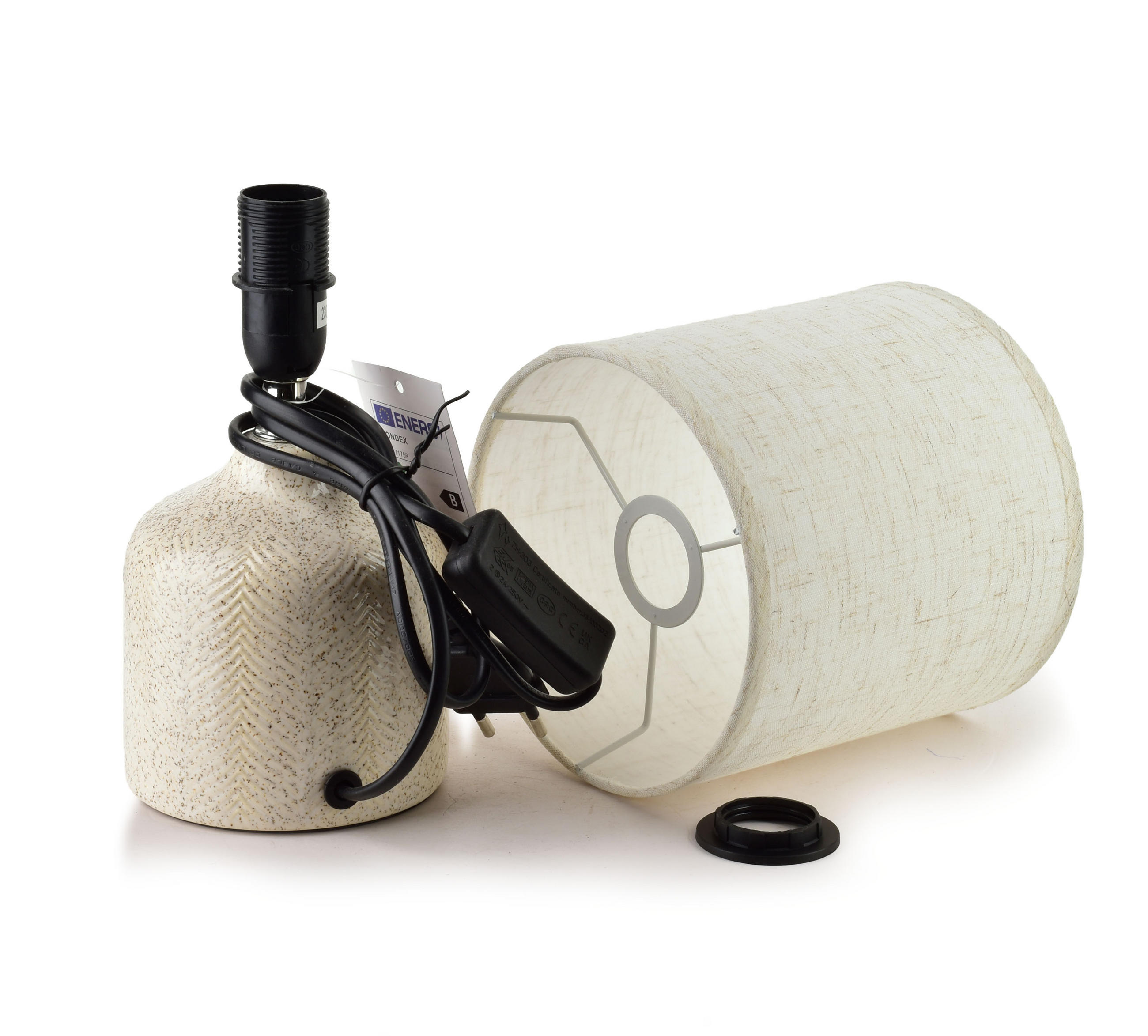 TISCHLAMPE Leti Beige 10/14/28.5 cm Keramik - Beige, Keramik (10/14/28.5cm) - Mondex