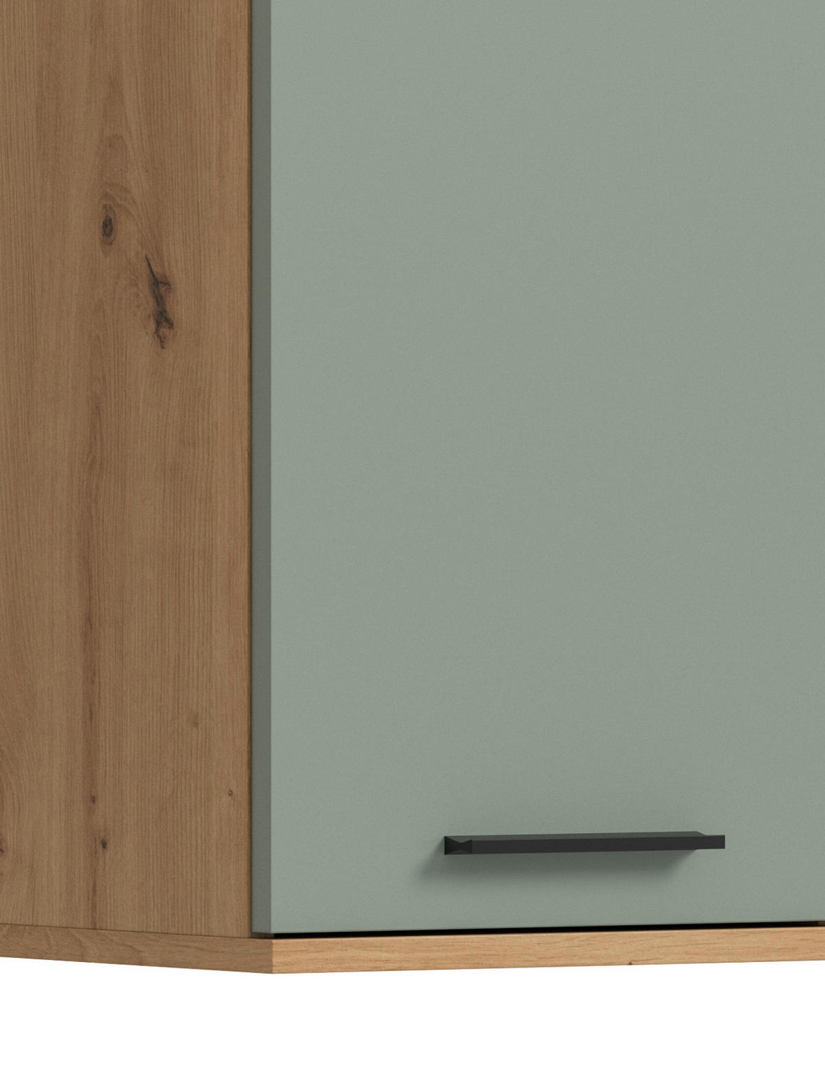 HÄNGESCHRANK Salbei, Artisan Eiche 35 x 77 cm, Badschrank hängend - Salbeigrün/Schwarz, Holzwerkstoff/Kunststoff (35/77/25cm) - Inn.Furn