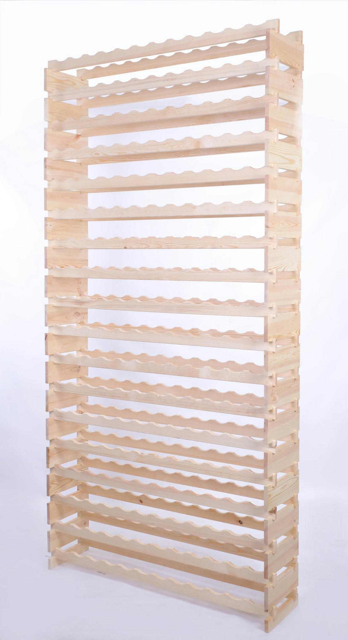 WEINREGAL VINOTECA FLEX PRO HxBxT 247x123x28cm 216 Flaschen auf 18 Ebenen Natur unbehandelt - Naturfarben, Holz (123/247/28cm) - PROREGAL