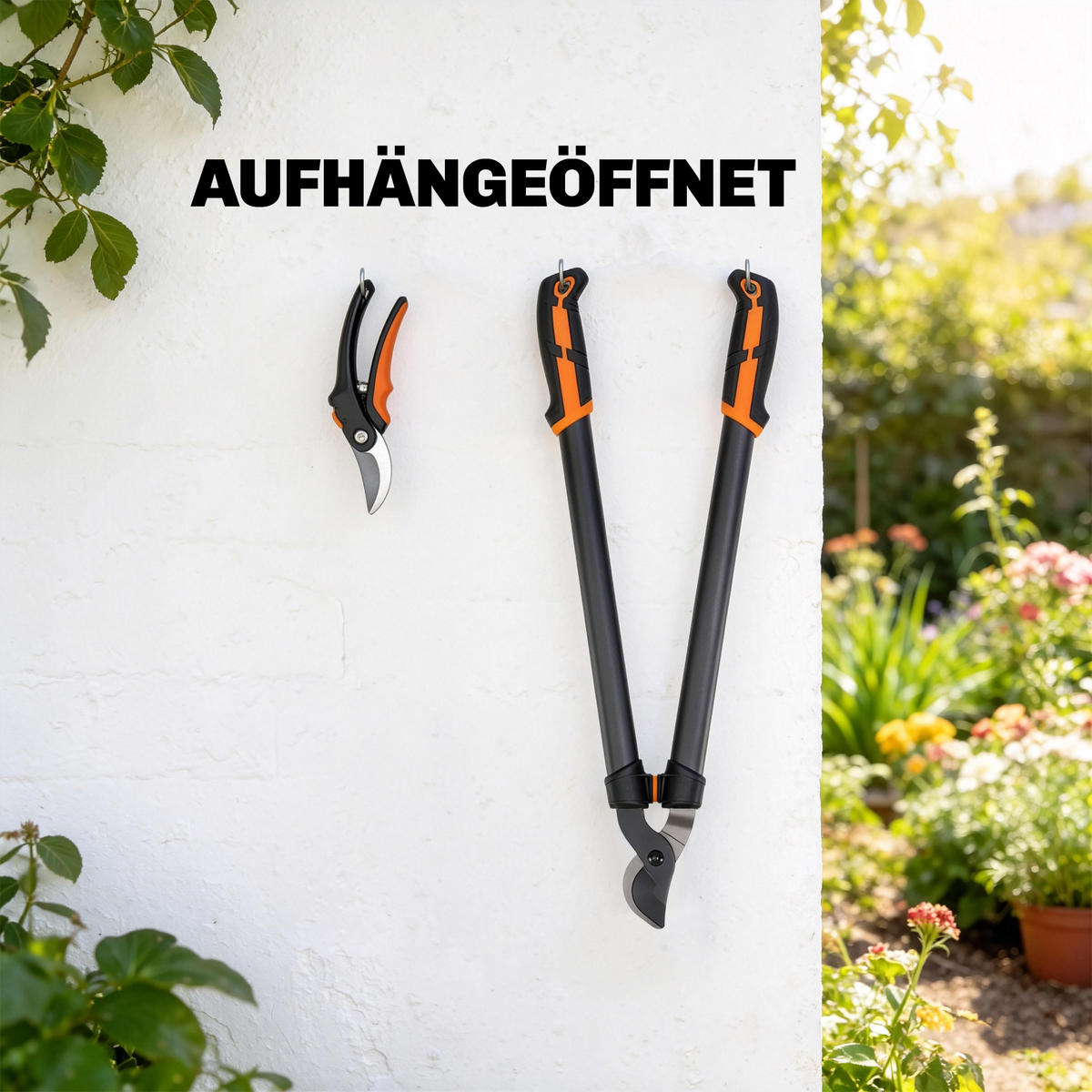 GARTENSCHEREN-SET DE-10304 2-teilig mit Ast- und Baumschere - Orange, Metall (24/2.5/69.5cm) - ComfortXL