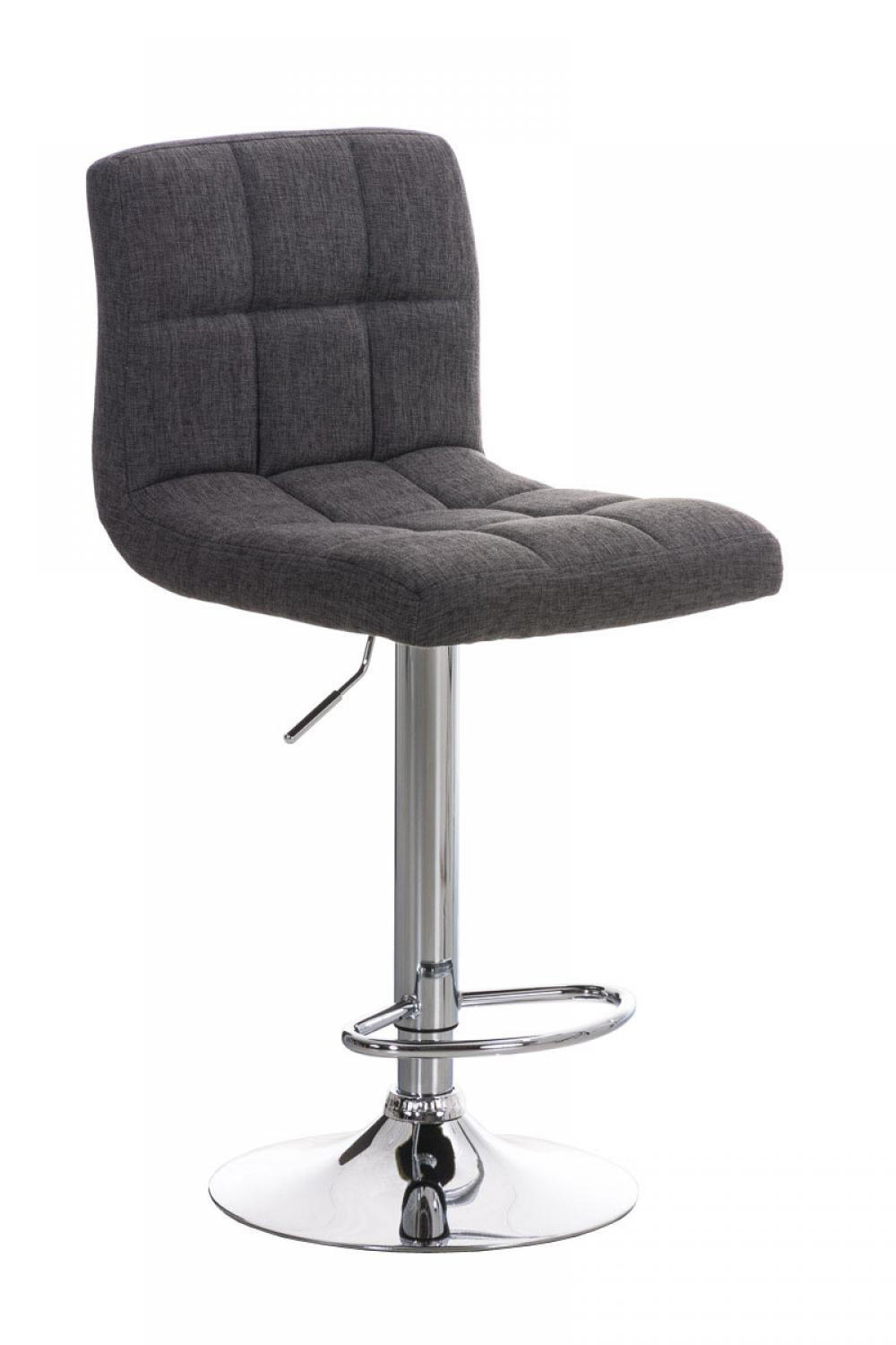 BARHOCKER Stoff hellgrau - Chromfarben/Hellgrau, Textil/Metall (46/94/47cm) - CLP