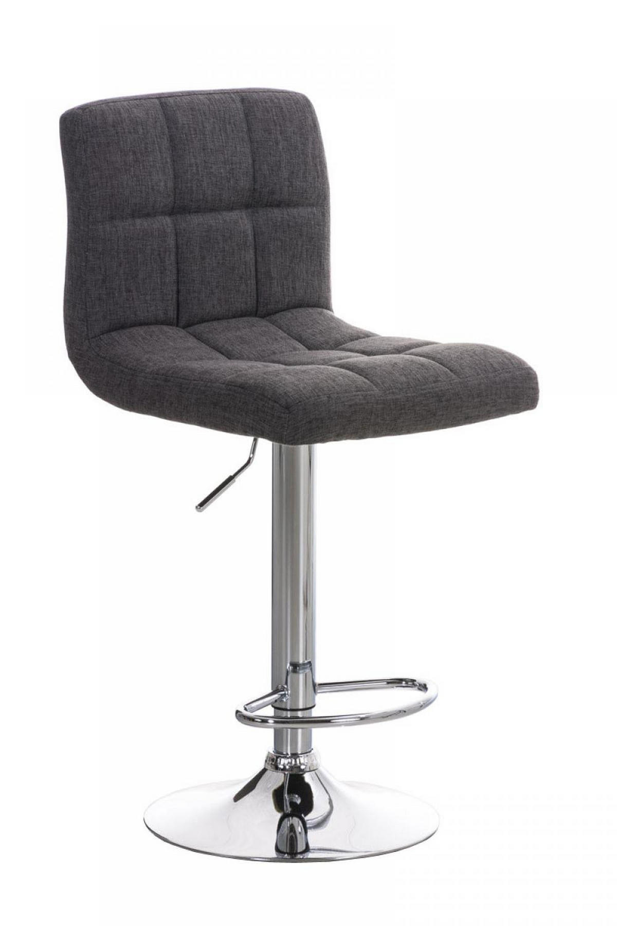 BARHOCKER Stoff hellgrau - Chromfarben/Hellgrau, Textil/Metall (46/94/47cm) - CLP