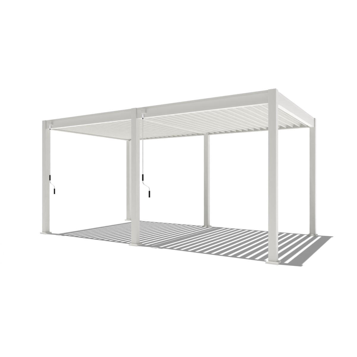 PERGOLA Terrassenüberdachung Trumpf | Alu-Stahl Pavillon | 3 x 5,3 M | weiß | Pergola - Weiß, Metall (530/255/300cm) - PergoLine