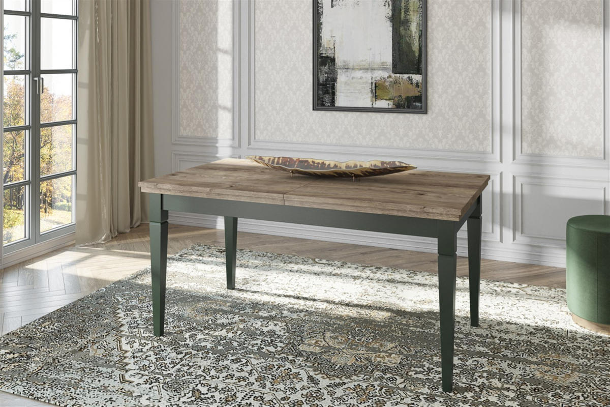 ESSTISCH EVOLETTA Ausziehbar 160 - 240 / 90 x 79 cm - Grün, Holz (160/90/79cm) - MASSENO