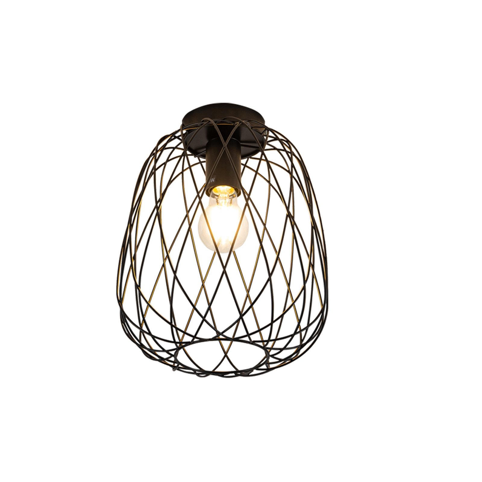 DECKENLEUCHTE Lidell 25/25/30.5cm - Schwarz, Metall (25/25/30.5cm) - Nettlife